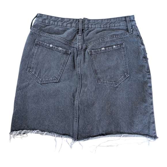 Old Navy Higher High Waisted OG Straight Button Fly Mini Jean Skirt Size 10 - Picture 4 of 5